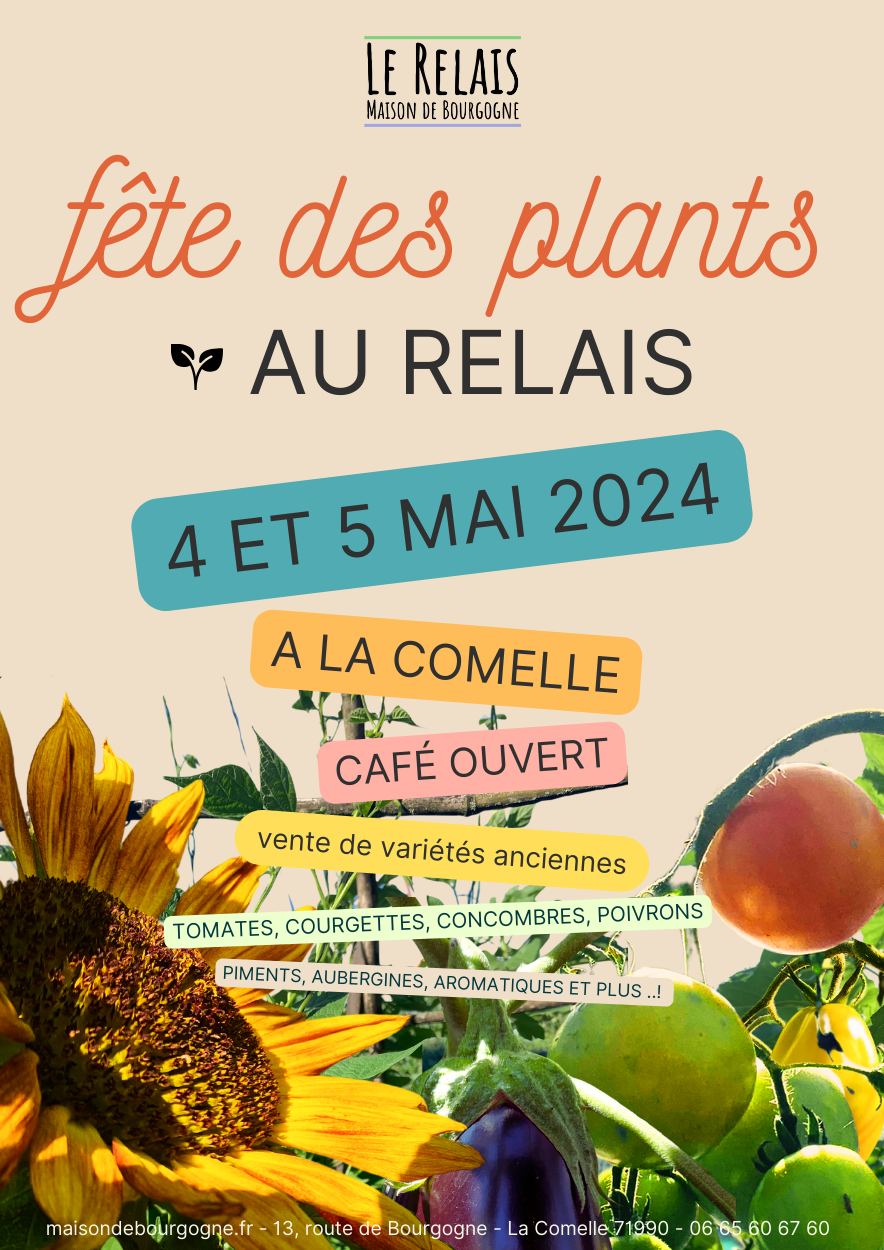 Fête des plants du Relais Maison de Bourgogne le 4 et 5 mai 2024